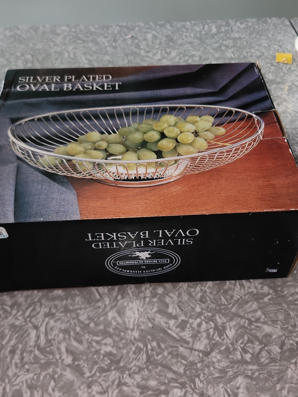 Silver Plated Oval Serving Basket by